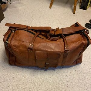 Leather duffle bag